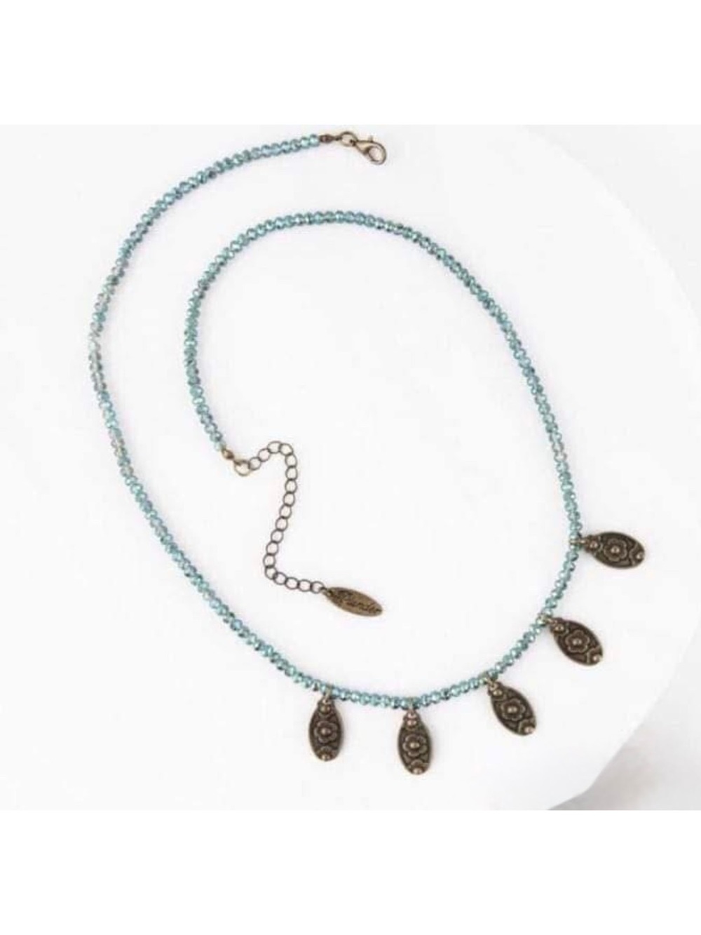 NEW Blue and Antique Gold Necklace Plunder